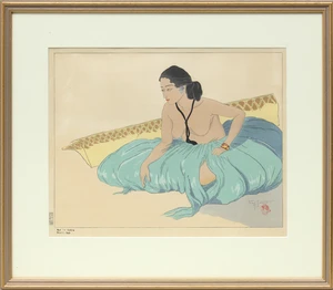 Paul Jacoulet,&nbsp;French 1896-1960,&nbsp;Sur le Sable, Rhull, Yap, 1937; Les Pasteques, Jō-hoku-ri, Coree,...