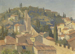 
	
		Alan Stenhouse Gourley PROI, 
		British 1909-1991- 
		 
		View of a Mediterranean...