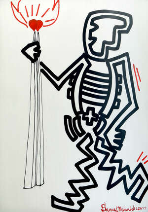 
	
		Danny Minnick, 
		American b.1973- 
		 
		Light My Fire, 2017; 
		acrylic ink on Somerset...