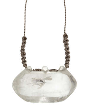 
	
		A large rock crystal talisman pendant, Iran or India, 17th-19th century, on modern string...