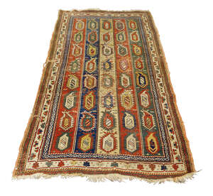 
	
		A Gendje rug, South Caucasus, late 19th/early 20th century, the polychrome striped field...