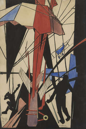 
	
		Maurice Prosper Lambert RA, 
		British 1901-1964 -  
		 
		The Parachute, 1919; 
		 
		