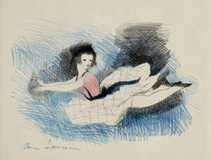 
	
		Marie Laurencin,
		French 1883-1956-
		 
		Alice in the Pool of Tears, 1930; 
		 
		