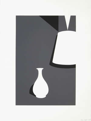 
	
		Patrick Caulfield CBE RA RE RWS,
		British 1936-2005- 
		 
		Lamp and Lung Chuan Ware,...