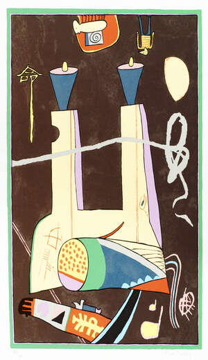 
	
		Martin Bradley, 
		British b.1931- 
		 
		October, 1990; 
		 
		screenprint in colours,...