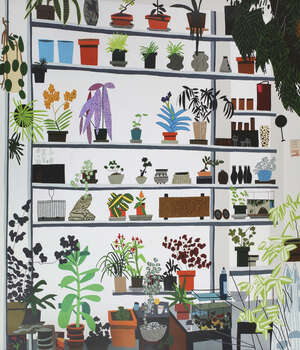 
	
		Jonas Wood, 
		American b.1977- 
		 
		Large Shelf Still Life, 2017; 
		 
		offset...