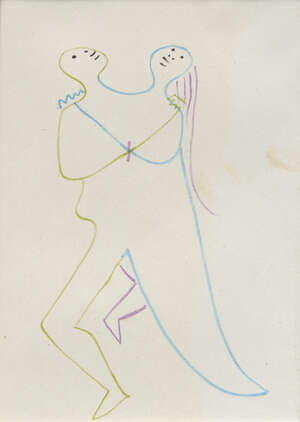
	
		Jean Cocteau, French 1889-1963- Couple embracing from Theatre and Oedipus Rex; two...