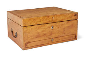 
	
		A George III satinwood travelling toilet box, by William Sharpe, Cornhill, London, the...