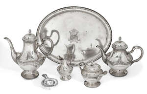 
	
		A German .800 silver tea service, Frankfurt-am-Main, 1870-1930, Lazarus Posen, 