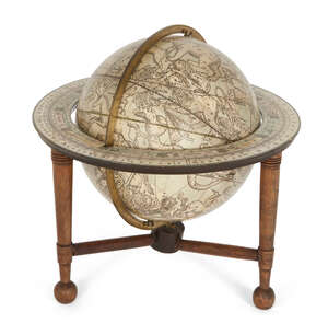 
	
		A George IV 9 inch celestial table globe, by Dudley Adams, dated 1809, made up of twelve...