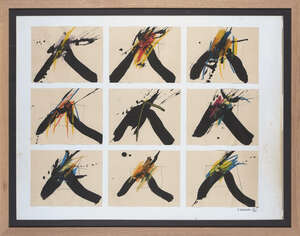 
	
		Guy Bezançon, 
		French 1924-2006- 
		 
		Sans titre composition abstracte, 1982;...