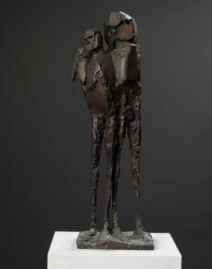 
	
		Dame Elisabeth Frink RA, 
		British 1930-1993 - 
		 
		Assassins I, 1963; 
		 
		bronze...