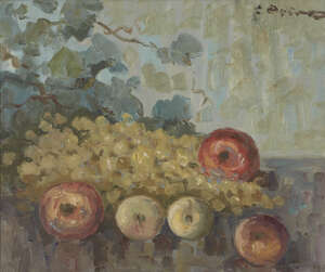 Hector Doukas, 
Greek 1885-1969 - 
&nbsp;
Still Life with Apples and Grapes, c.1960; 
&nbsp;
oil on canvas,...