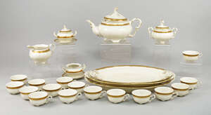 
	
		A Czechoslovakian porcelain part tea/coffee set and dinner service by Pirkenhammer,...