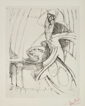Frantisek Kupka, Czech 1871-1957, Sound of the clocks, 1912; etching on wove, signed in the plate, stamped with artist's signature in red ink, inscribed 32