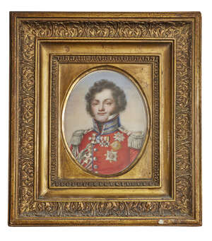 
	
		German/Austrian School, 
		early-mid 19th century- 
		 
		Portrait miniature of an...