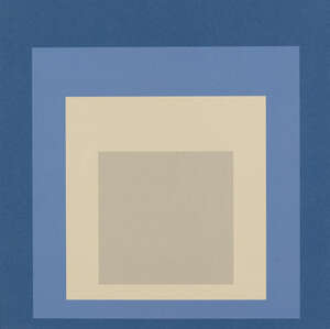 Josef Albers, German/American 1888-1976, Homage to the Square, (Red with Green square); Homage...