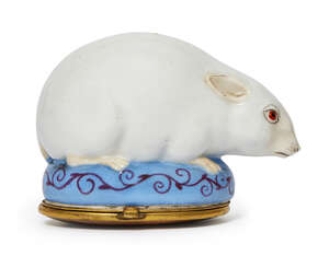 
	
		A Continental porcelain and gilt-metal mounted bonbonniere, early 19th century, modelled...