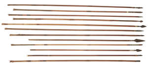 
	
		A collection of twelve Indian Moghul arrows, 18th/19th century, various heads including...