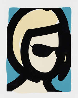 
	
		Julian Opie,
		British b.1958-
		 
		Female tourist, 2015;
		 
		screenprint with hand...