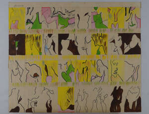 
	
		Rodney Gladwell,
		British 1928-1979- 
		Figure Studies, 1962; 
		pencil, ink, and gouache...