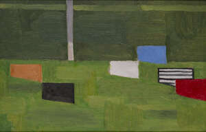 
	
		Kenneth Rowntree, 
		British 1915-1997- 
		 
		The Dogs; 
		 
		oil on board, signed...