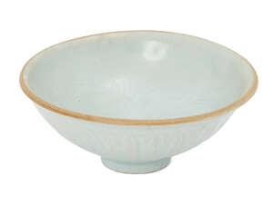 
	
		A Chinese pottery qingbai-glazed bowl, Song/Yuan dynasty, decorated to the interior with...