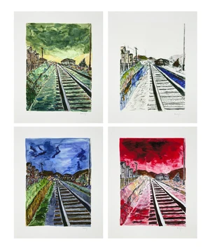 Bob Dylan,&nbsp;American b.1941-&nbsp;Train tracks portfolio, 2010;&nbsp;giclee prints in colour on Hahnemuhle...