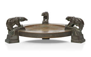 
	
		A patinated metal and brass 'Bear' centrepiece
		c.1900, possibly German or Austrian
		
