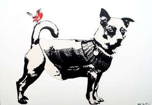 
	
		Blek le Ret, 
		French b.1952
		 
		The Dog, 2015; 
		 
		spray paint on canvas, signed...