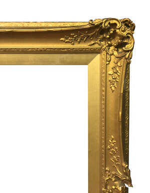
	
		A French Pierced and Gilded Composition Louis XIV Style Watercolour Frame, early/mid 20th...