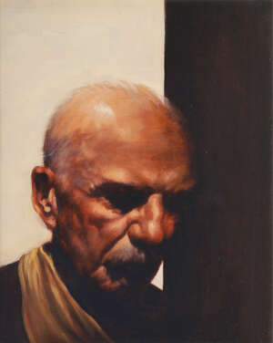 
	
		RTO Graeme Wilcox, 
		Scottish  b.1967- 
		 
		Portrait of an old man;
		 
		oil on...
