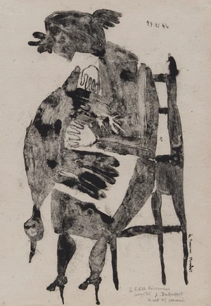 Jean Dubuffet, French 1901-1985, Plumeuse (The Plucker), 1945; lithograph on Auvergne paper, inscribed 'à Edith Boissonnas amitié J.Dubuffet 4 oct 45 sou
