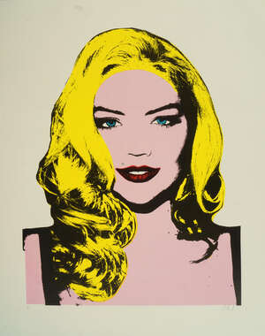
	
		Manner of Andy Warhol, 
		American 1928-1987- 
		Portrait of a woman, head and...