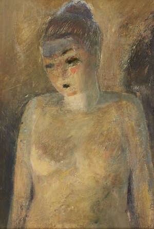 
	
		Nicolas Granger-Taylor, 
		British b.1963-
		 
		Nude Woman by Lamplight;
		 
		oil...
