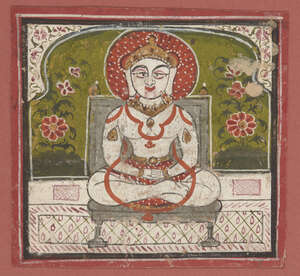 
	
		A Jain Tirthankara, West India, circa 1800, opaque pigments on paper, 9.8 x...