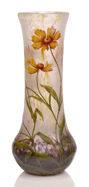 
	
		Daum, a large enamelled glass vase 
		c.1910, signed in enamel Daum Nancy with Cross of...