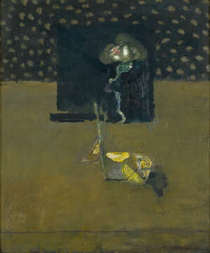 
	
		Arthur Okamura, 
		American 1932 - 2009- 
		Knife with Lemon Wedges, 1939; 
		oil on...