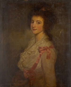 
	
		Follower of John Hoppner RA, 
		British 1758-1810- 
		 
		Portrait of a lady,...