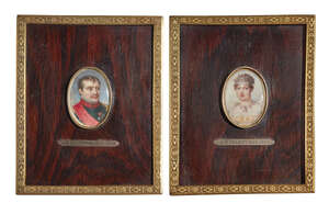 
	
		Jean-Baptiste Augustin, 
		French 1759-1832- 
		 
		Portrait miniature of Napoleon...