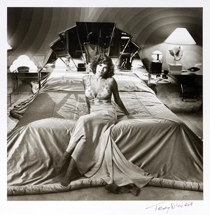 Terry O'Neill CBE,&nbsp;British 1938-2019,&nbsp;Raquel Welch;&nbsp;silver gelatin print,&nbsp;signed in black pen,...