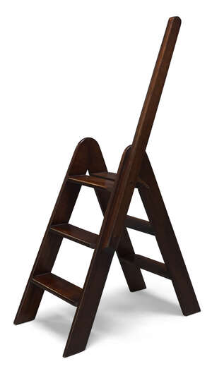
	
		A pair of mahogany folding library steps, late 20th Century, with two sets of three...