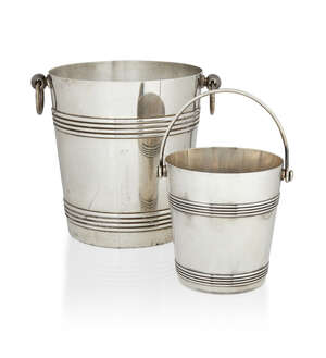 
	
		Christofle, an Art Deco silver plated 'Cercles en relief' (later Biarritz)pattern...