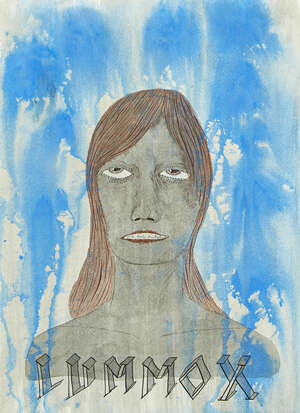 
	
		Ed Templeton, 
		American b.1972- 
		 
		Lummox; 
		 
		mixed media on paper, sheet...