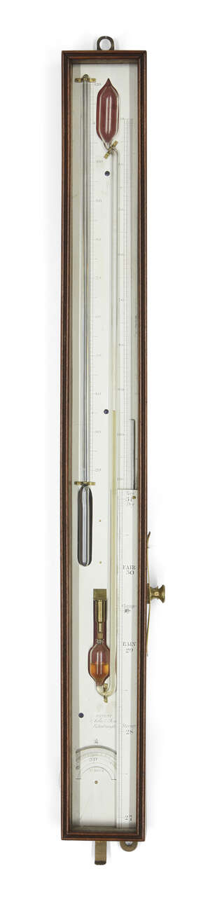 
	
		A Scottish Regency mahogany cased sympiesometer, by Adie & Son, early 19th century, the...