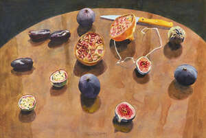 
	
		Glynn Boyd Harte,
		British 1948-2003-
		 
		Pomegranate and Passion Fruit, 1988;
		 
		