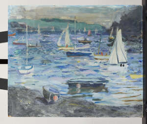 
	
		Charles Howard,
		British b. 1922-
		 
		Helford Estuary;
		 
		oil on board, signed...