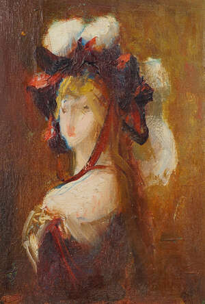 
	
		Gabriel Joseph Marie Augustin Ferrier, 
		French 1847-1914-
		Portrait sketch of a...