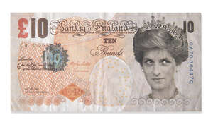 
	
		Banksy,
		British b.1974;
		 
		Di-faced Tenner, 2004;
		 
		offset lithograph in colours on...