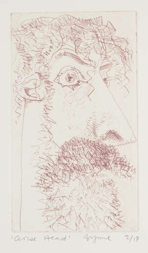 
	
		John Byrne, 
		Scottish b.1940- 
		 
		Cerise Head, 1992; 
		 
		drypoint etching on...